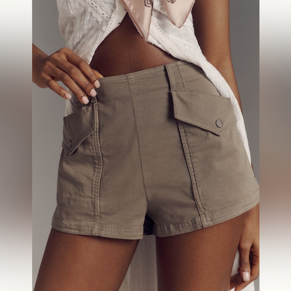 Anthropologie Olive Utility Shorts
